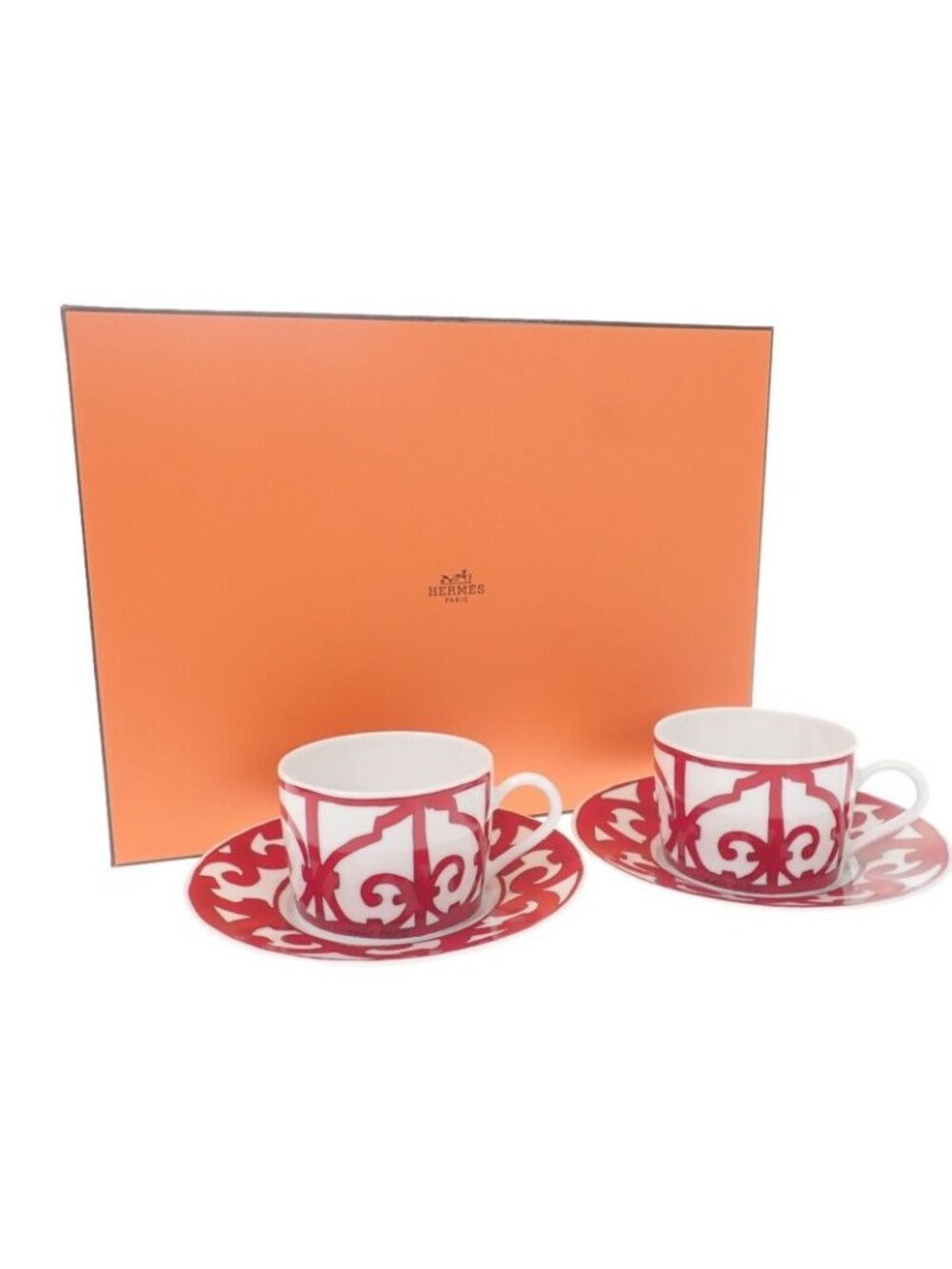 Hermes Tea Cup & Saucer Gadarkivir 2 pcs P Tableware Porcelain Red Men
